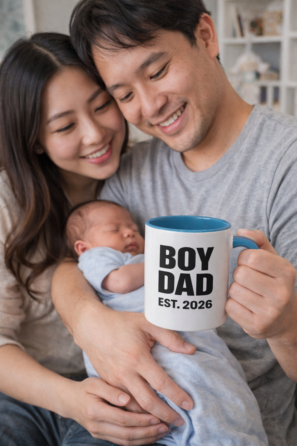 Boy Dad EST. 2026 Coffee Mug – First-Time Dad / First Father’s Day Gift (11/15oz)