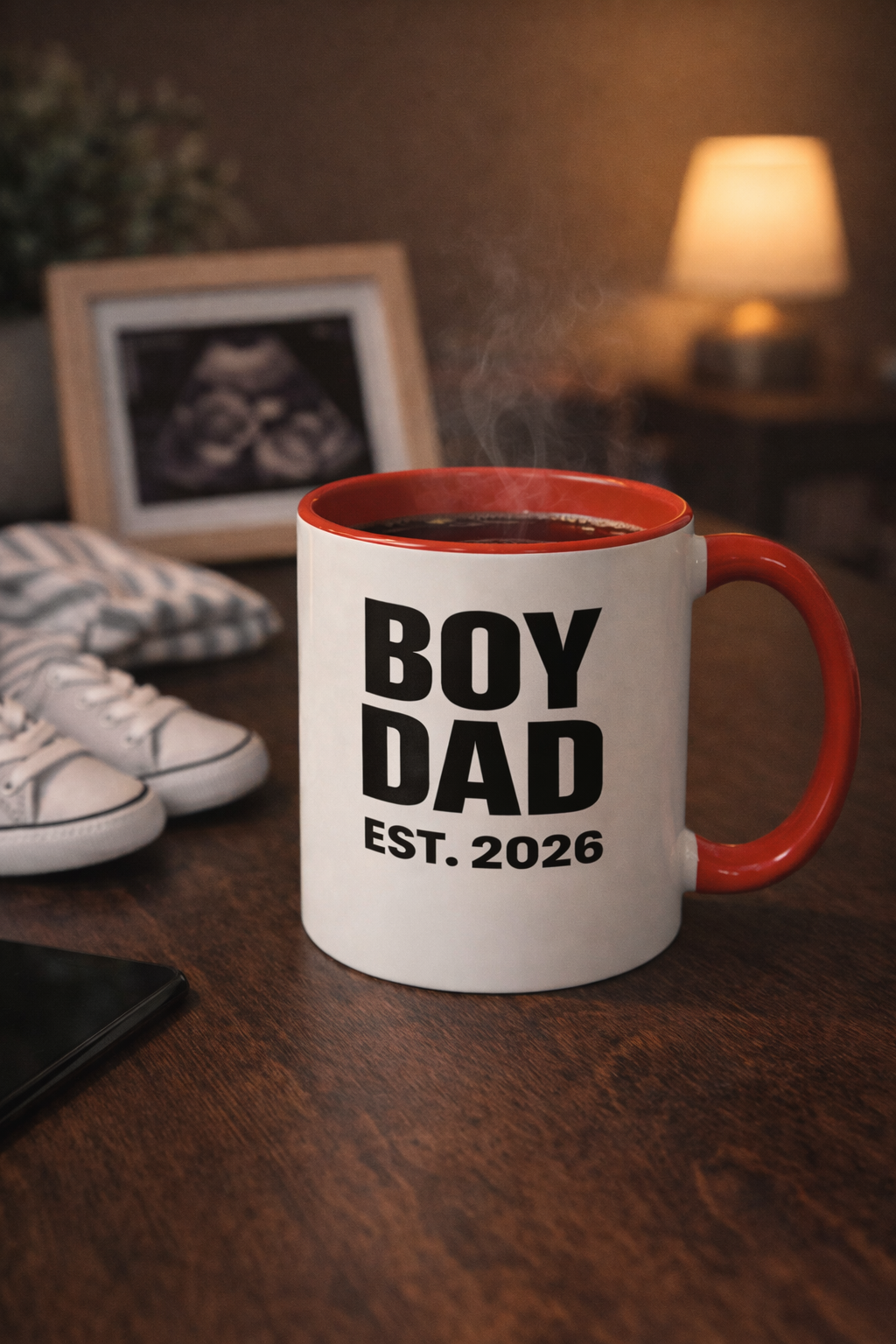 Boy Dad EST. 2026 Coffee Mug – First-Time Dad / First Father’s Day Gift (11/15oz)