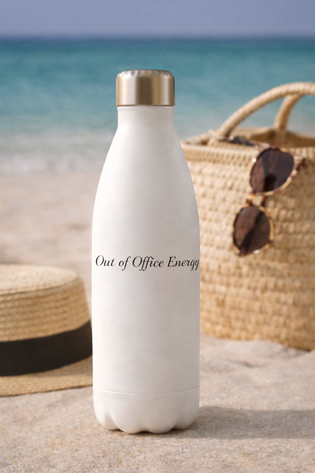 White 17oz Stainless Steel Water Bottle with Catchy Sayings