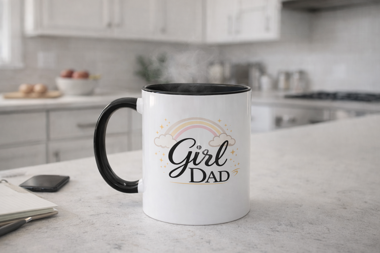 Girl Dad Coffee Mug - Rainbow & Stars