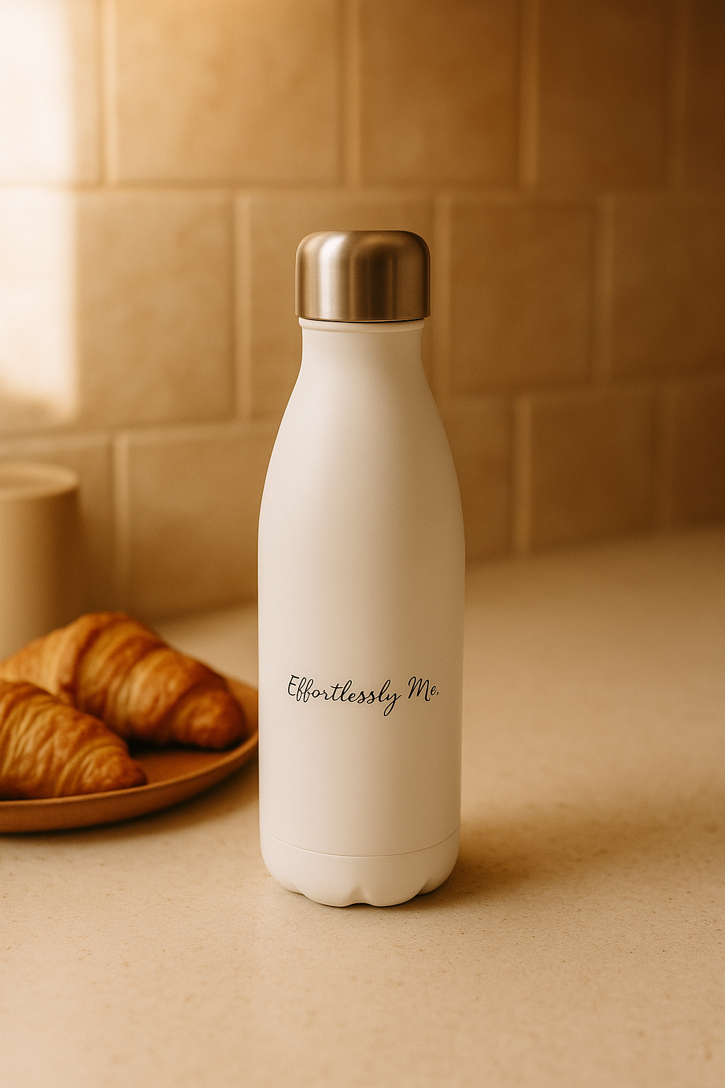 White 17oz Stainless Steel Water Bottle