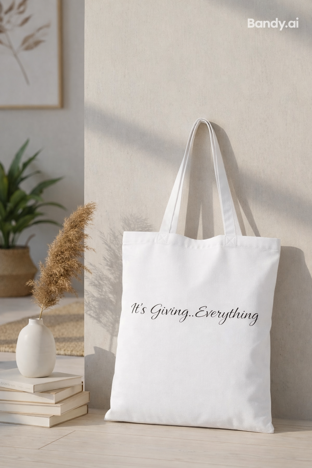 Classic Tote Bag in White or Natural Colours with Catchy Sayings
