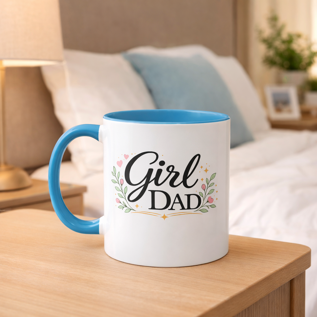 Girl Dad Floral Heart Coffee | Tea Mug