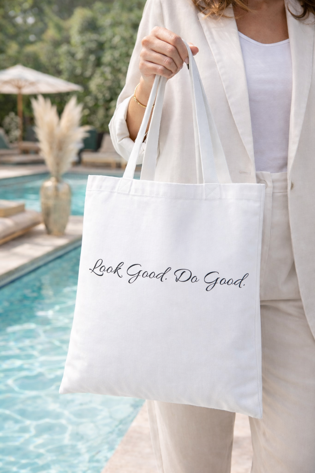 Classic Tote Bag in White or Natural Colours with Catchy Sayings