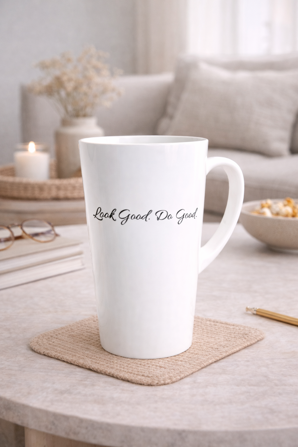17oz White Ceramic Mug With Catchy Lifestyle Sayings