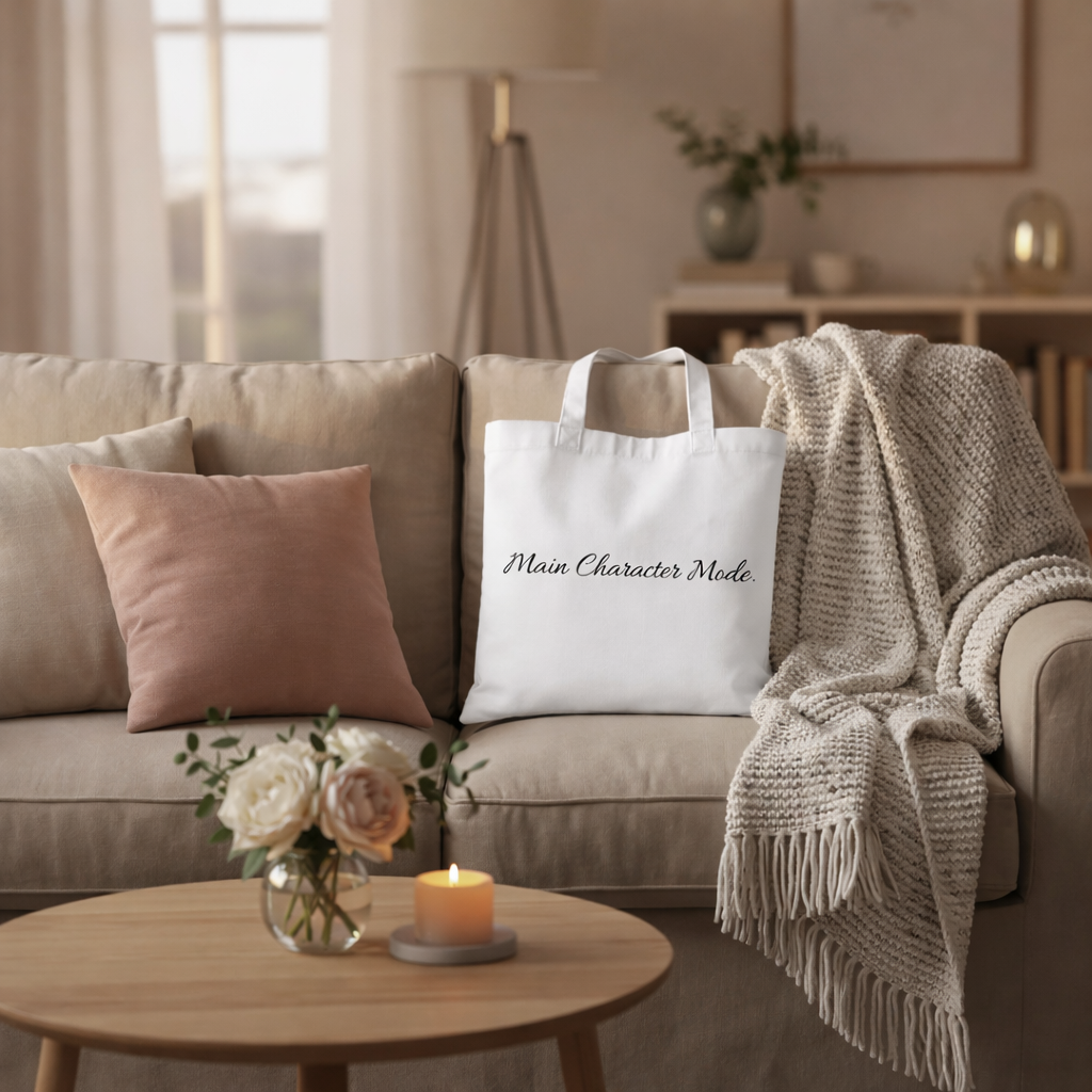 Classic Tote Bag in White or Natural Colours with Catchy Sayings