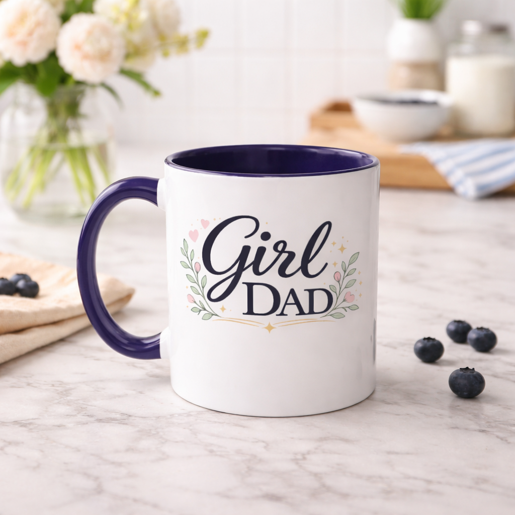 Girl Dad Floral Heart Coffee | Tea Mug