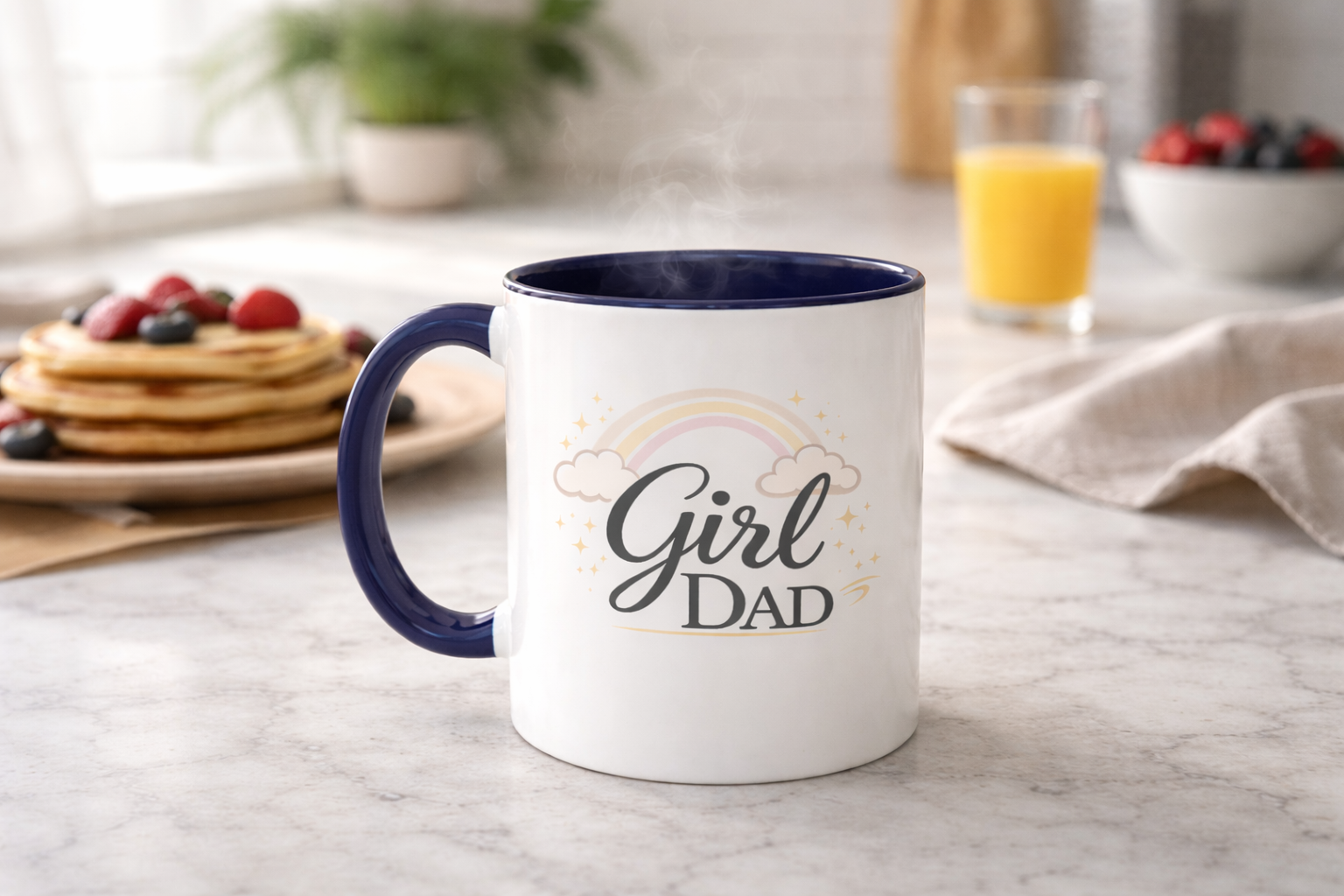 Girl Dad Coffee Mug - Rainbow & Stars