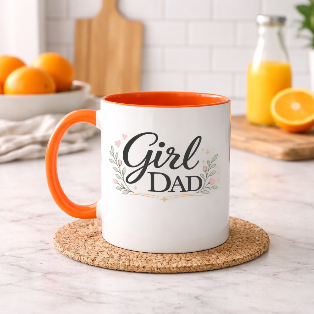 Girl Dad Floral Heart Coffee | Tea Mug