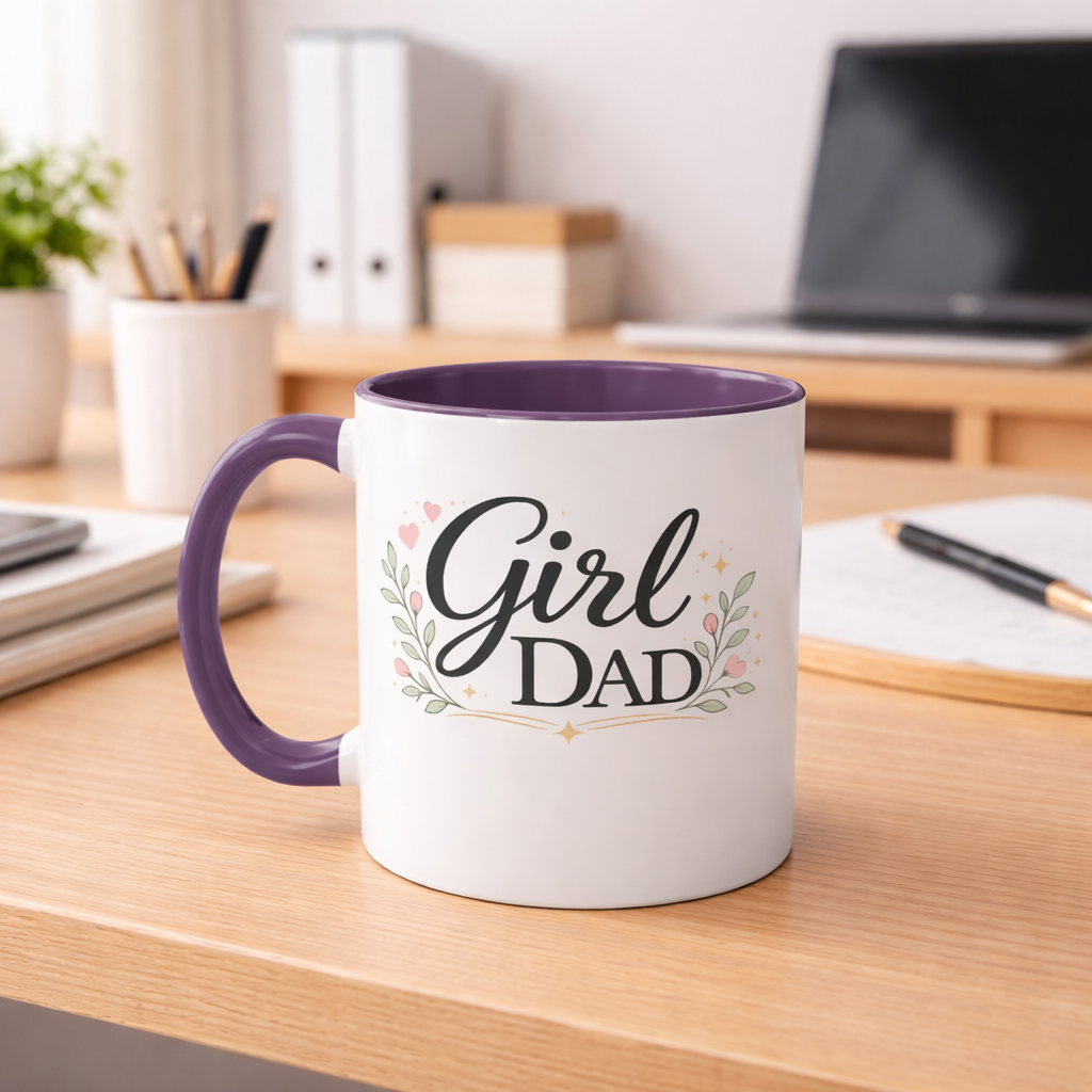 Girl Dad Floral Heart Coffee | Tea Mug