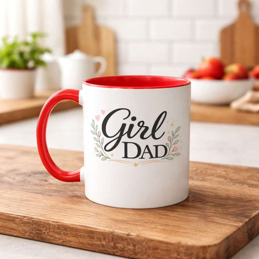 Girl Dad Floral Heart Coffee | Tea Mug