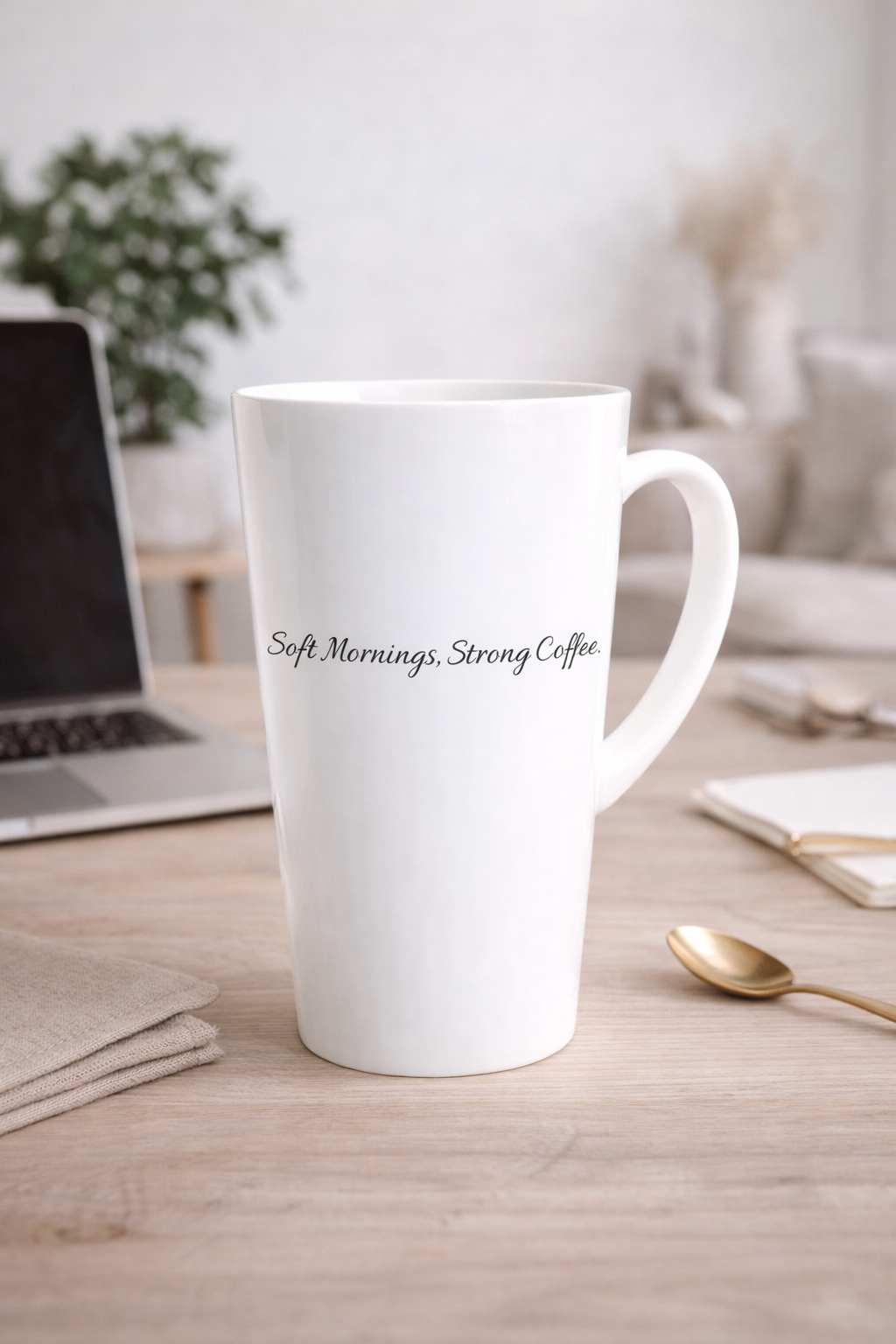 17oz White Ceramic Mug With Catchy Lifestyle Sayings