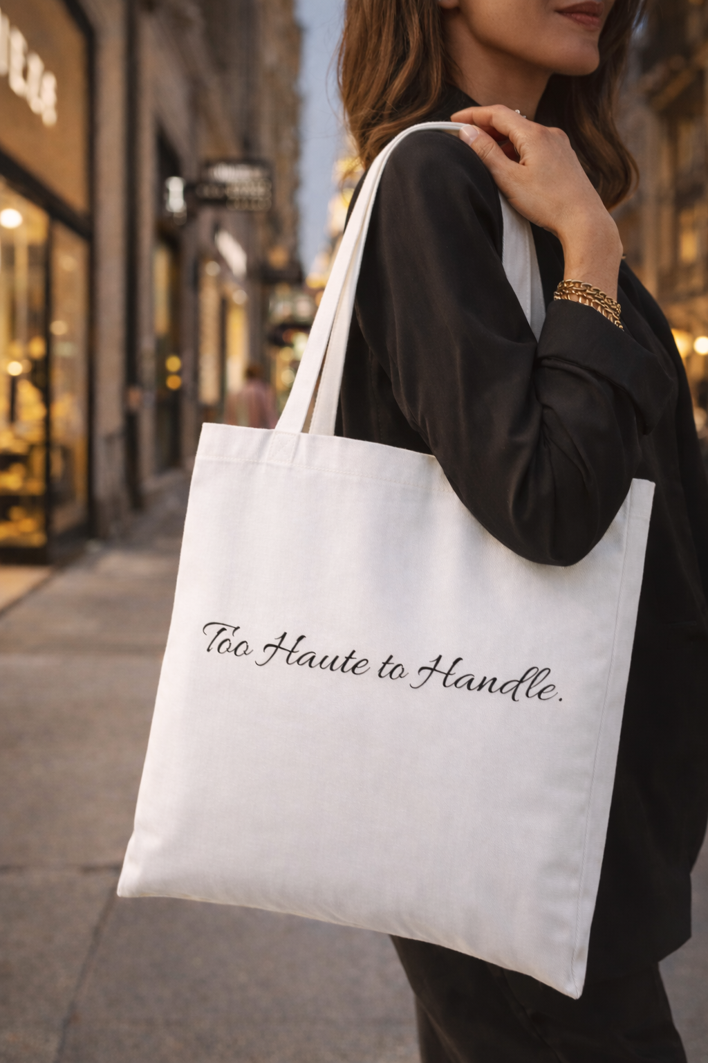 Classic Tote Bag in White or Natural Colours with Catchy Sayings