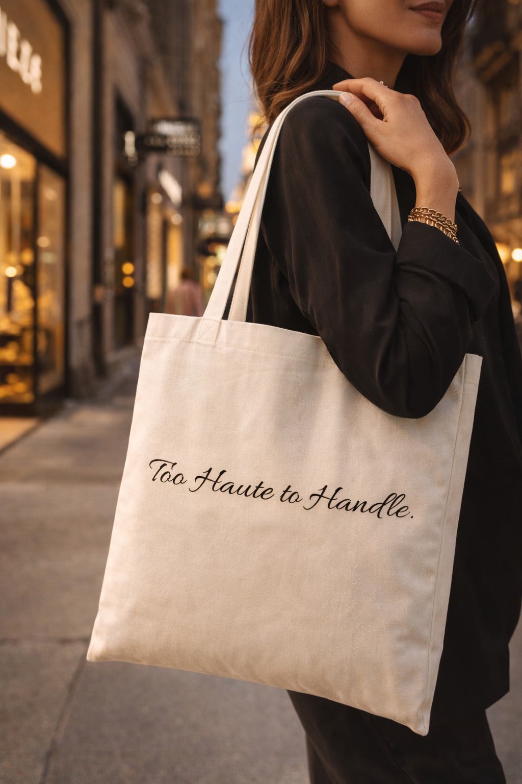 Classic Tote Bag in White or Natural Colours with Catchy Sayings
